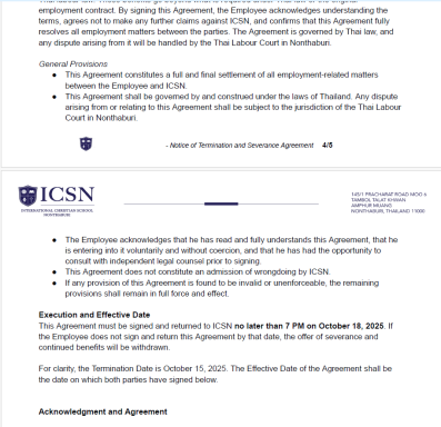 Page 5 of the document establishing the October 18, 2025 signing deadline and execution guidelines.